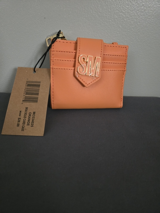 Steve Madden Handbags - Orange Card Case Wallet with Gold 'SM' Accent
